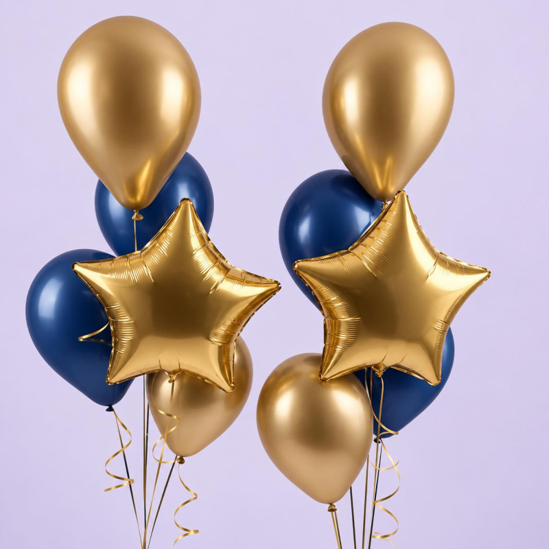 Ballonarrangement „Blauer Glanz“